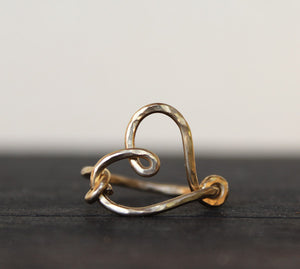 Gold Funky Heart Ring
