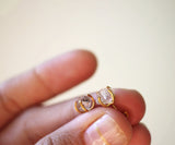 crystal quartz post earrings gold