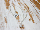 custom silver square quote necklace hand stamped
