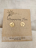 Gold Vermeil Skull Earrings