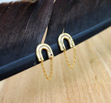 Double Rainbow Earrings in Gold Vermeil