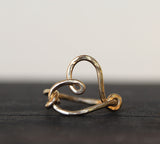 Gold Funky Heart Ring