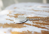 Crescent Moon Long Necklace Silver
