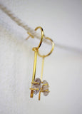 Crystal hoop dangle earrings in gold