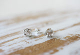 crystal quartz post earrings silver