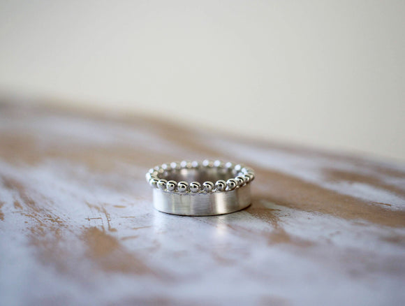 dotted silver ring or statement midi ring