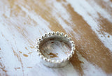 dotted silver ring or statement midi ring