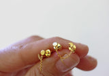 connected post earrings golden moons