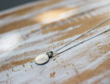 full moon short simple silver necklace
