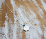 full moon short simple silver necklace