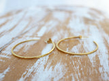 90s style handcrafted gold hoop earrings