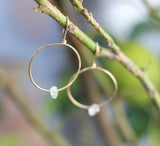 gold hoop earrings with crystal quartz