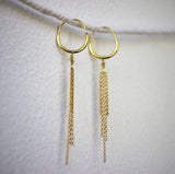dangle hoop earrings gold