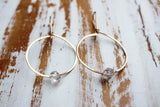 gold and herkimer diamond hoop earrings