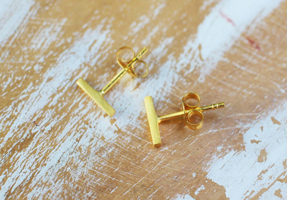 Line Up Earrings in Gold Vermeil