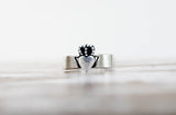 Men's All Silver Handcrafted Modern Claddagh Ring