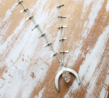 Moonstruck necklace crescent moon with quartz dreaming tree creations