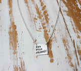 custom silver square quote necklace 
