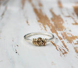 Gold and Silver Unique Contemporary but Classic Ring