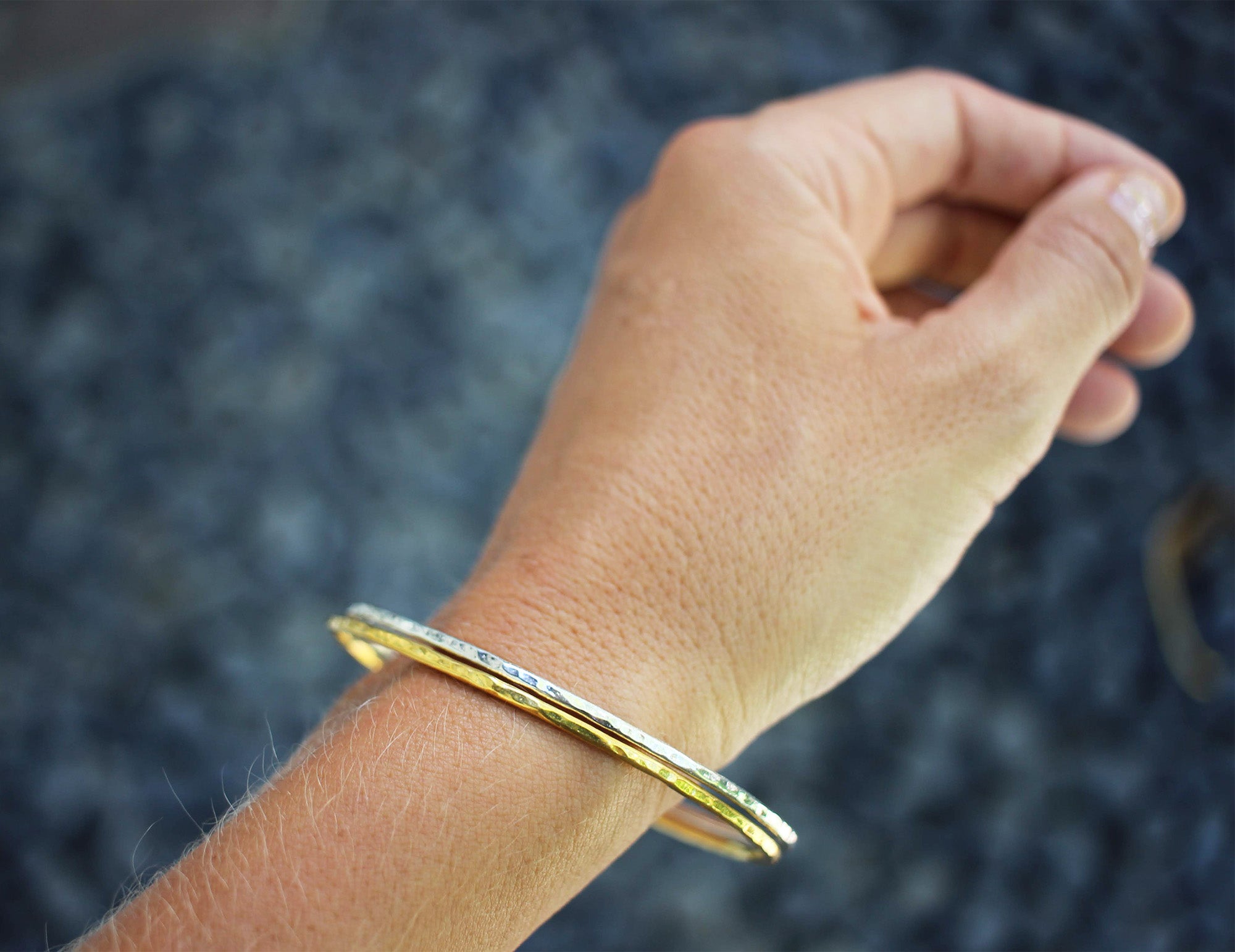 Buy Gold Hammered Bangle Chunky Gold Bracelet Statement Bangle Bracelet  Online in India - Etsy