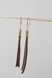 Suede and Herkimer Diamond Gold Fringe Earring